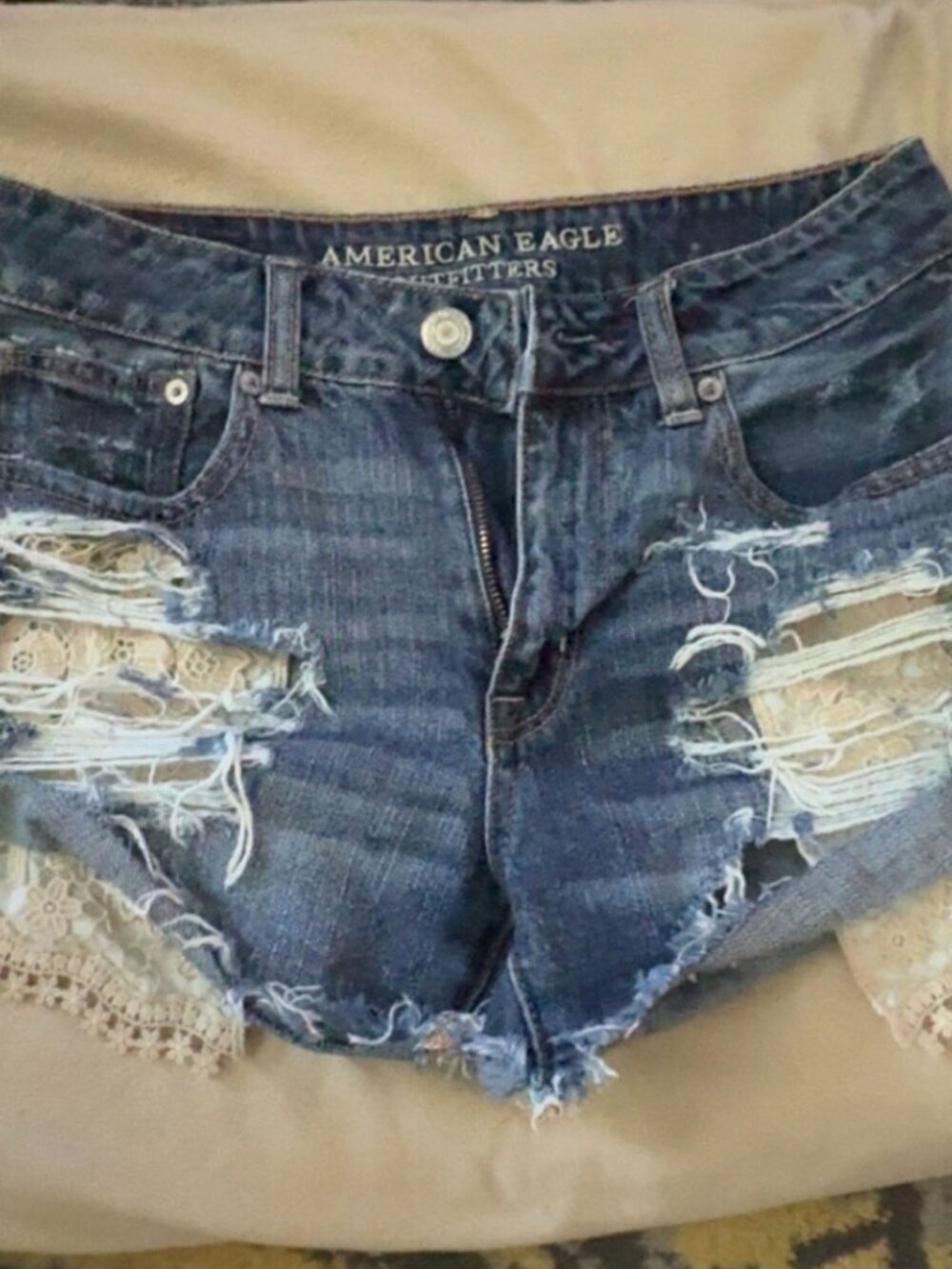 American Eagle high rise festival jean shorts